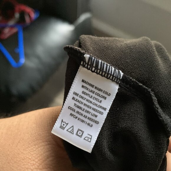 Classic Minimalist Y2k Black Sleeveless Wrap Top Shirt GEORGE Stretch Size L - Picture 5 of 5